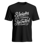 Sleighs Are Overrated_Real Farmers Ride Tractors! - Unisex Heavy Cotton Tee