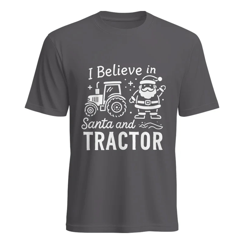 Image of I Believe In Santa And Tractor - Unisex Heavy Cotton Tee