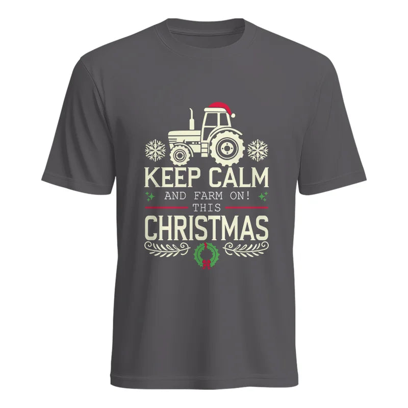 Keep Calm And Farm On! This Christmas - Unisex Heavy Cotton Tee