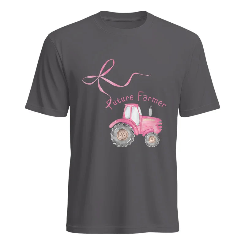 Pink Bow Cute Tractor - Unisex Heavy Cotton Tee