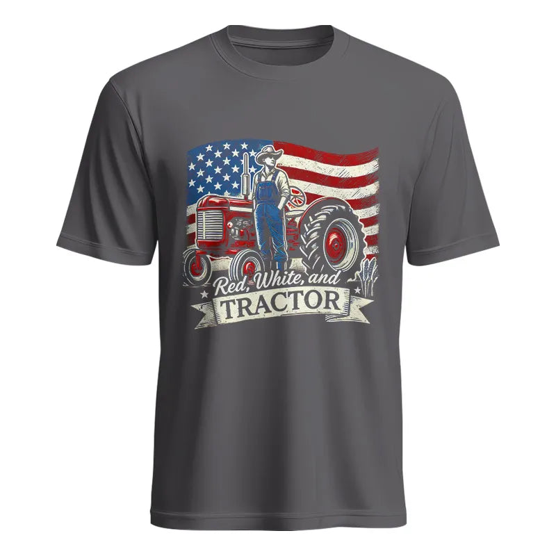 Red White And Tractor - Unisex Heavy Cotton Tee