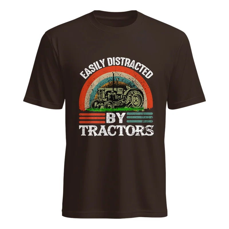 Image of Easily Distracted By Tractors - Unisex Heavy Cotton Tee