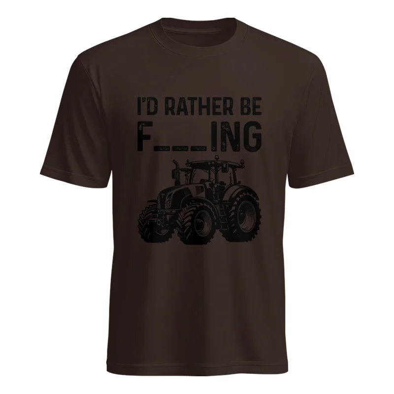 Funny I Would Rather Be Farming Tractor 1 - Unisex Heavy Cotton Tee