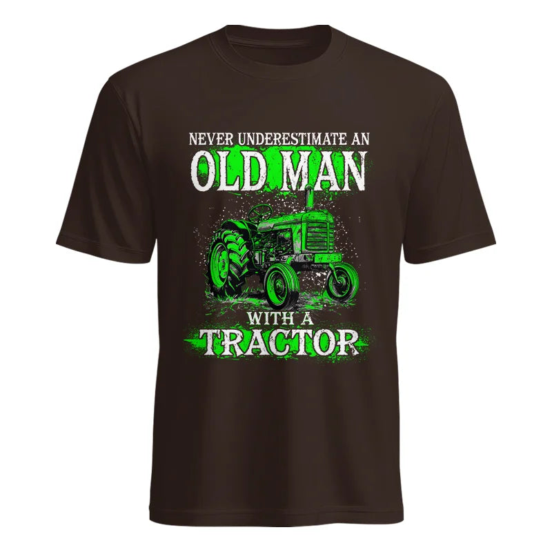 Image of Funny Quote Never Underestimate Old Man Tractor - Unisex Heavy Cotton Tee