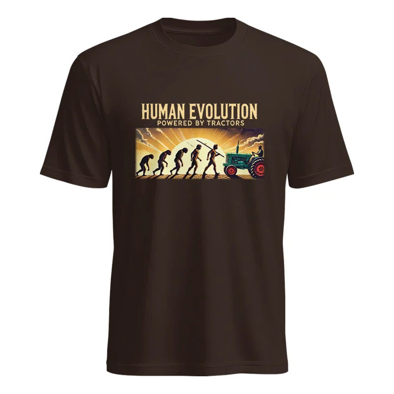 Image of Human Evolution Powered By Tractors - Unisex Heavy Cotton Tee