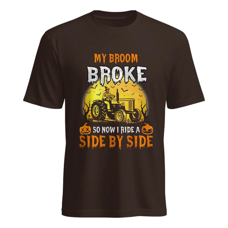 My Broom Broke_I Have A Tractor Halloween - Unisex Heavy Cotton Tee