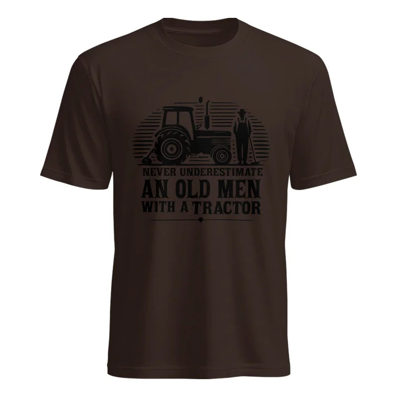 Never Underestimate An Old Men With A Tractor - Unisex Heavy Cotton Tee