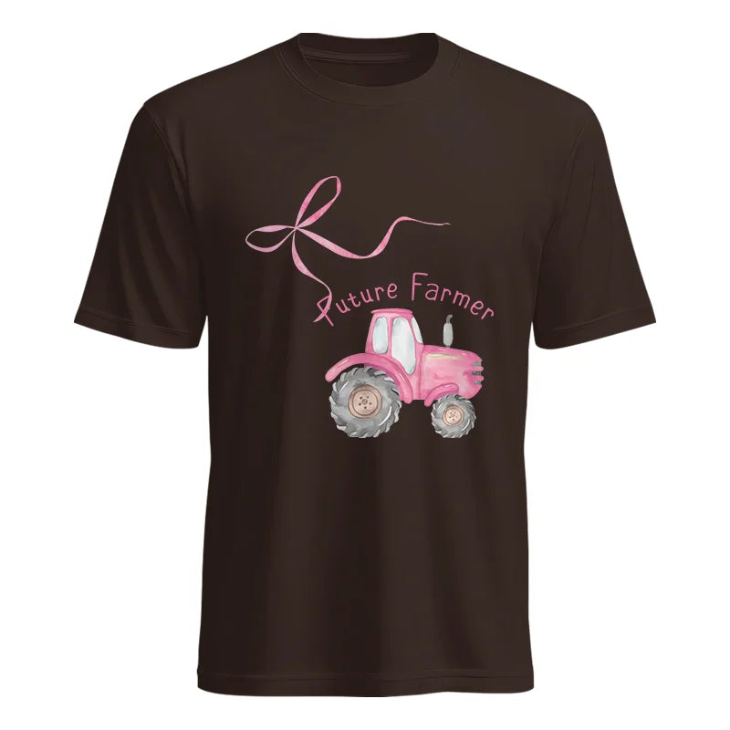 Pink Bow Cute Tractor - Unisex Heavy Cotton Tee