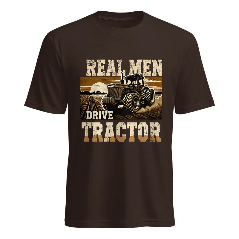 Image of Real Men Drive Tractor - Unisex Heavy Cotton Tee