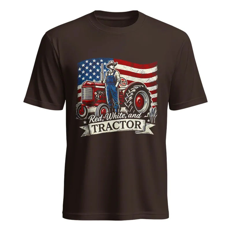 Red White And Tractor - Unisex Heavy Cotton Tee