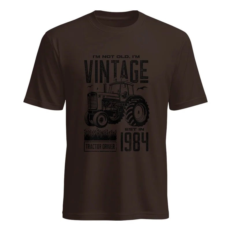 Vintage Tractor Farmer Birthday Born In 1984 1 - Unisex Heavy Cotton Tee