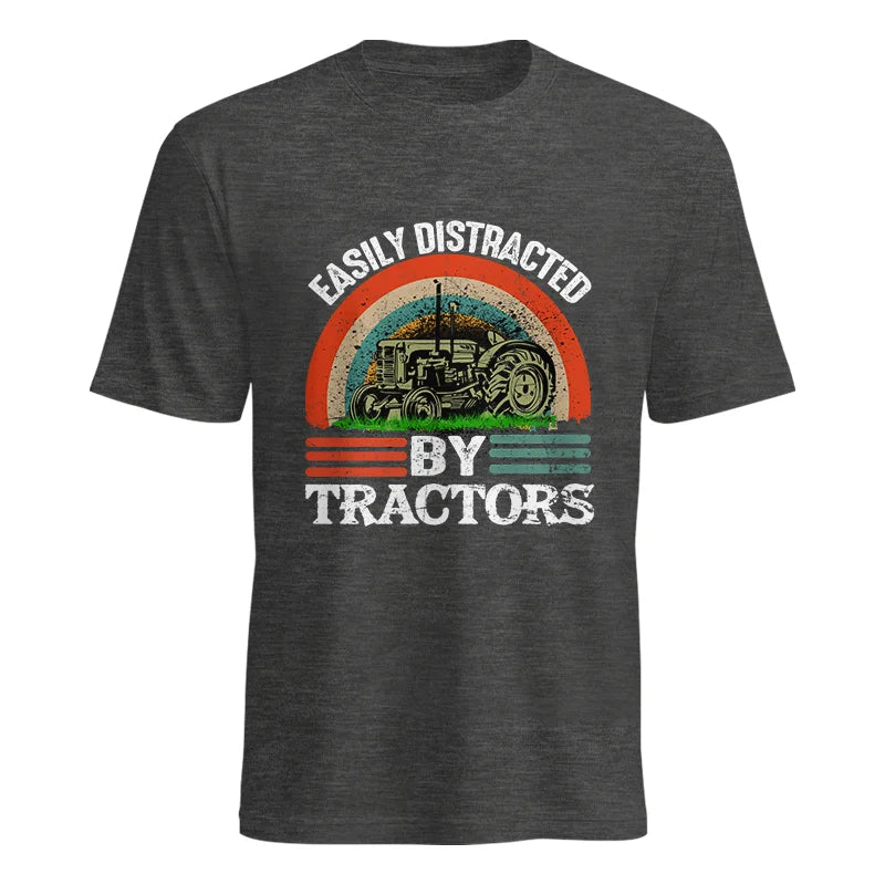 Image of Easily Distracted By Tractors - Unisex Heavy Cotton Tee