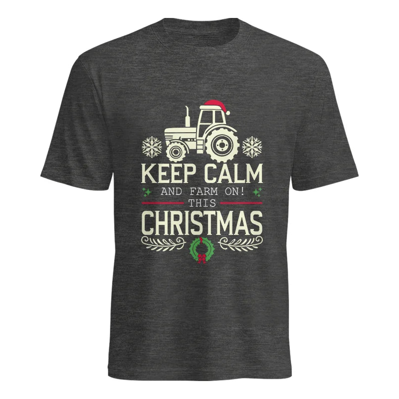 Keep Calm And Farm On! This Christmas - Unisex Heavy Cotton Tee