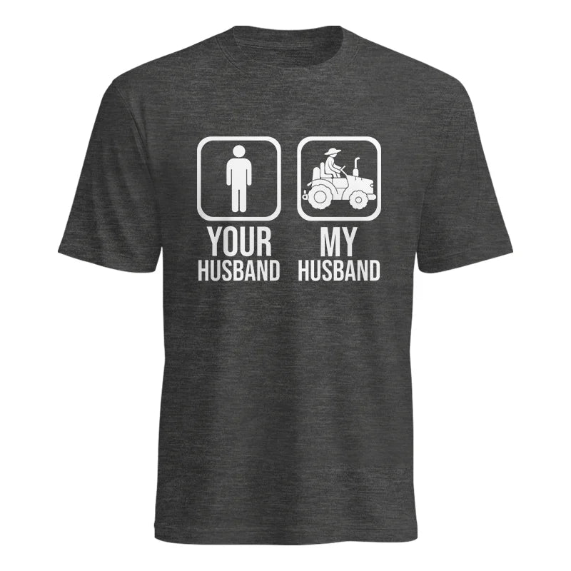 Image of My Husband Is Cooler Than Yours Funny Farm Tractor 1 - Unisex Heavy Cotton Tee