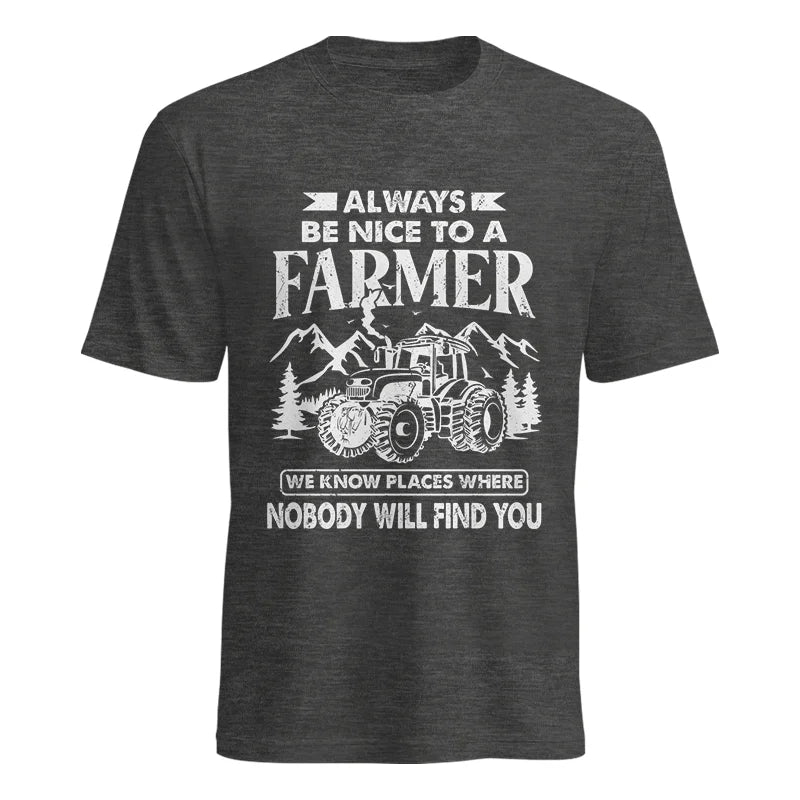 Nice Farmer Funny Tractor Rancher Farming - Unisex Heavy Cotton Tee