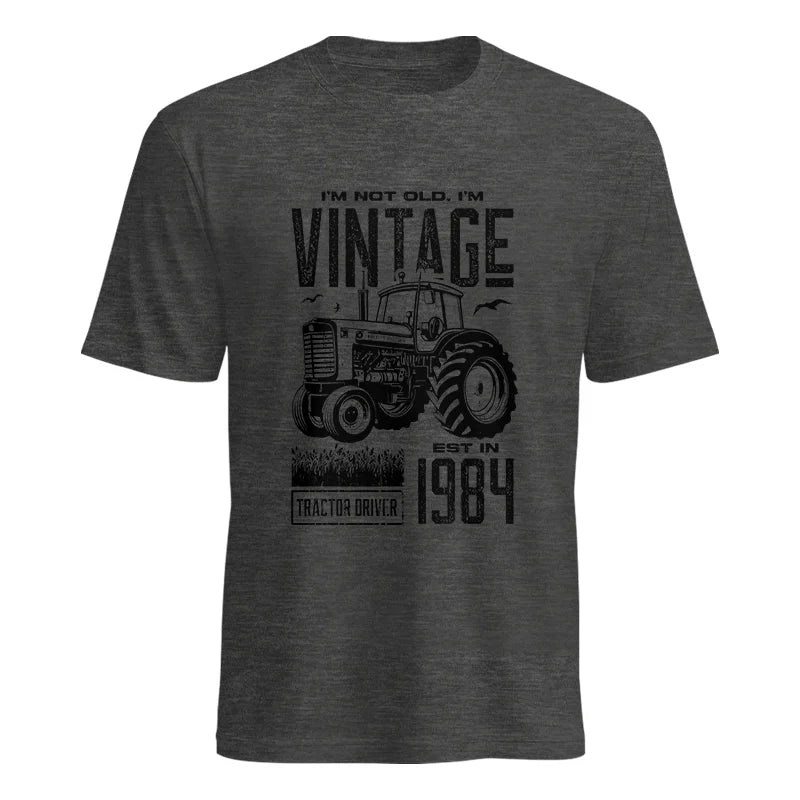 Vintage Tractor Farmer Birthday Born In 1984 1 - Unisex Heavy Cotton Tee