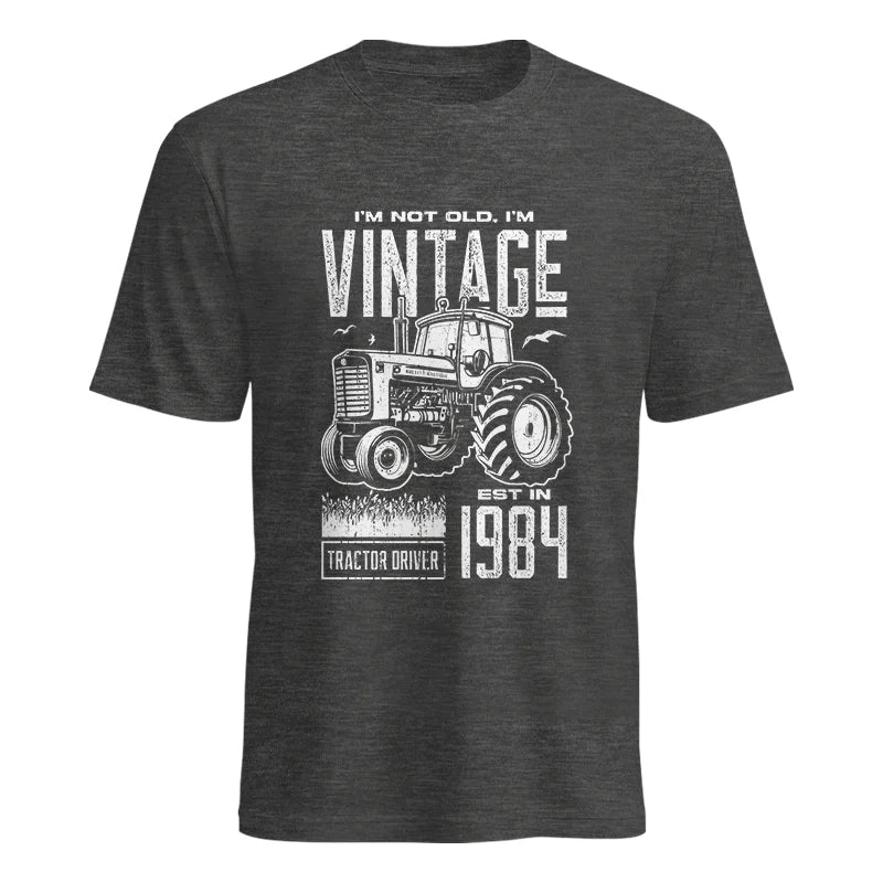 Vintage Tractor Farmer Birthday Born In 1984 2 - Unisex Heavy Cotton Tee