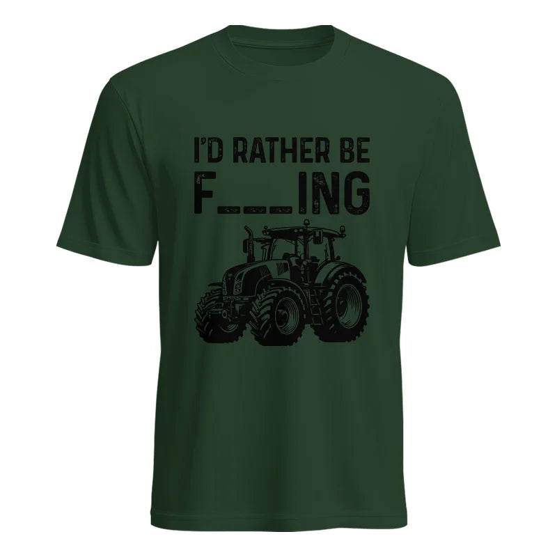 Funny I Would Rather Be Farming Tractor 1 - Unisex Heavy Cotton Tee