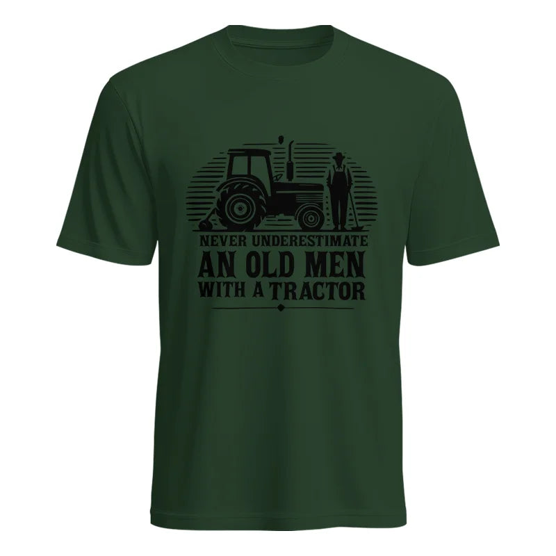 Never Underestimate An Old Men With A Tractor - Unisex Heavy Cotton Tee