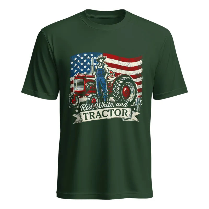 Red White And Tractor - Unisex Heavy Cotton Tee