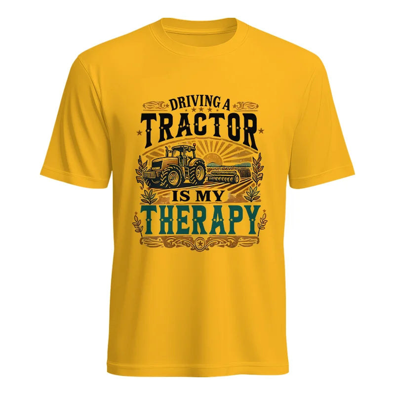 Driving A Tractor Is My Therapy - Unisex Heavy Cotton Tee