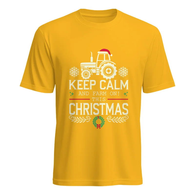 Keep Calm And Farm On! This Christmas - Unisex Heavy Cotton Tee