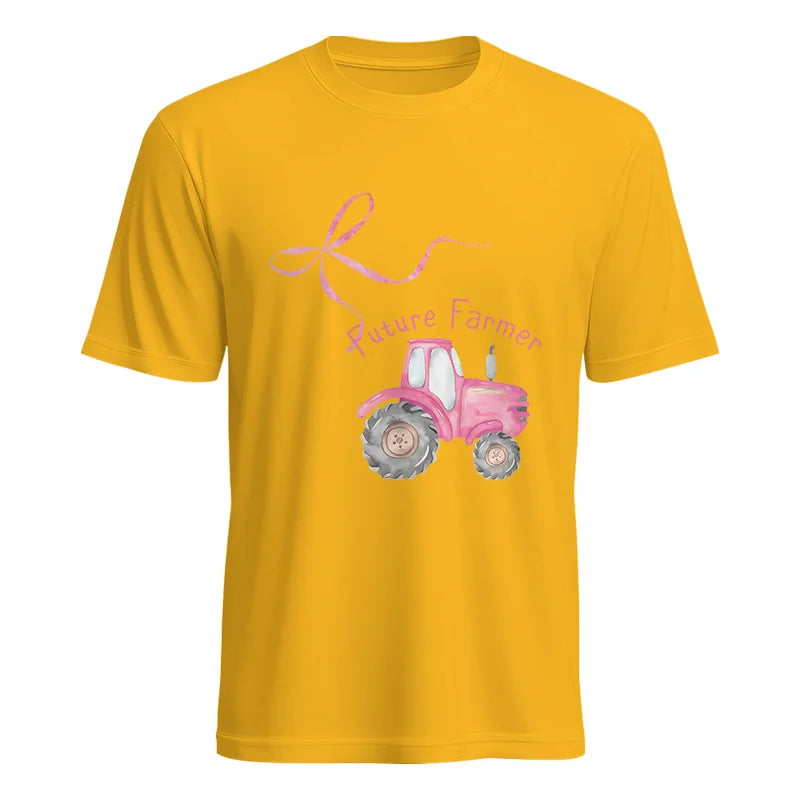 Pink Bow Cute Tractor - Unisex Heavy Cotton Tee