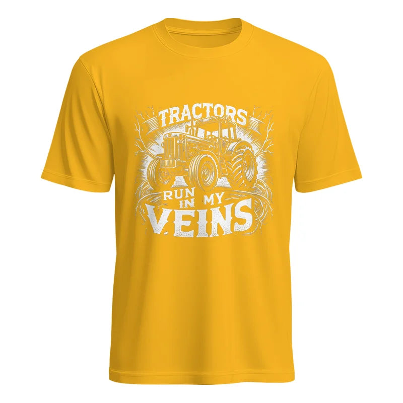 Tractors Run In My Veins - Unisex Heavy Cotton Tee