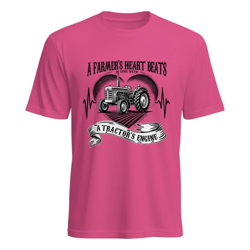 A Farmer’s Heart Beats A Tractor’s Engine - Unisex Heavy Cotton Tee