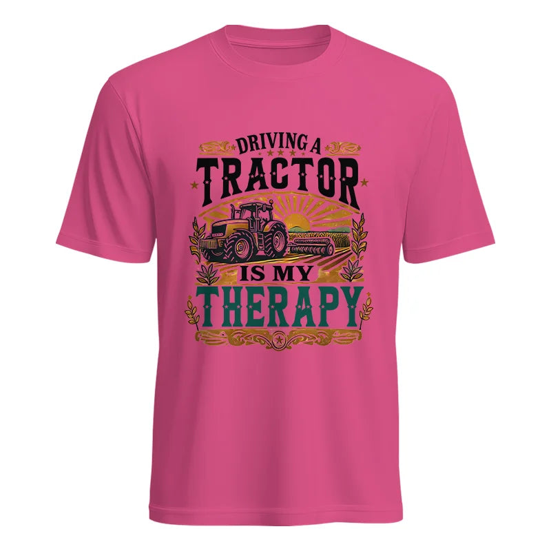 Driving A Tractor Is My Therapy - Unisex Heavy Cotton Tee