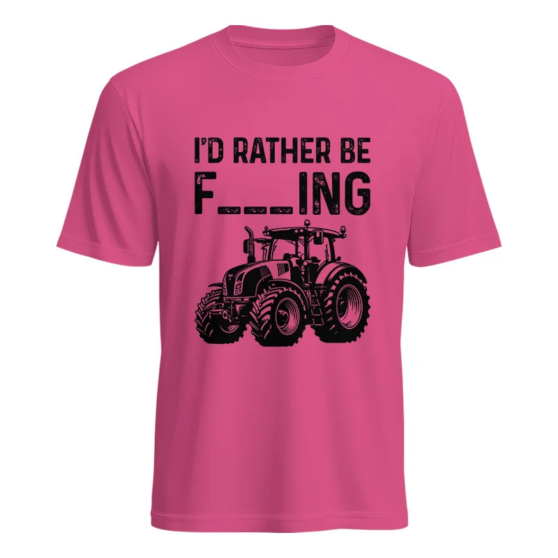 Funny I Would Rather Be Farming Tractor 1 - Unisex Heavy Cotton Tee