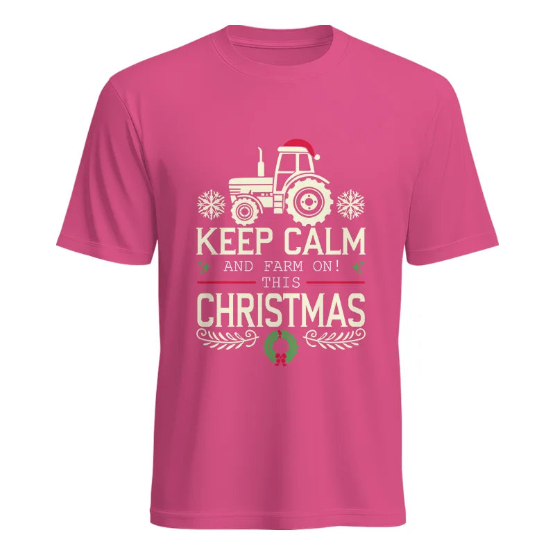 Keep Calm And Farm On! This Christmas - Unisex Heavy Cotton Tee