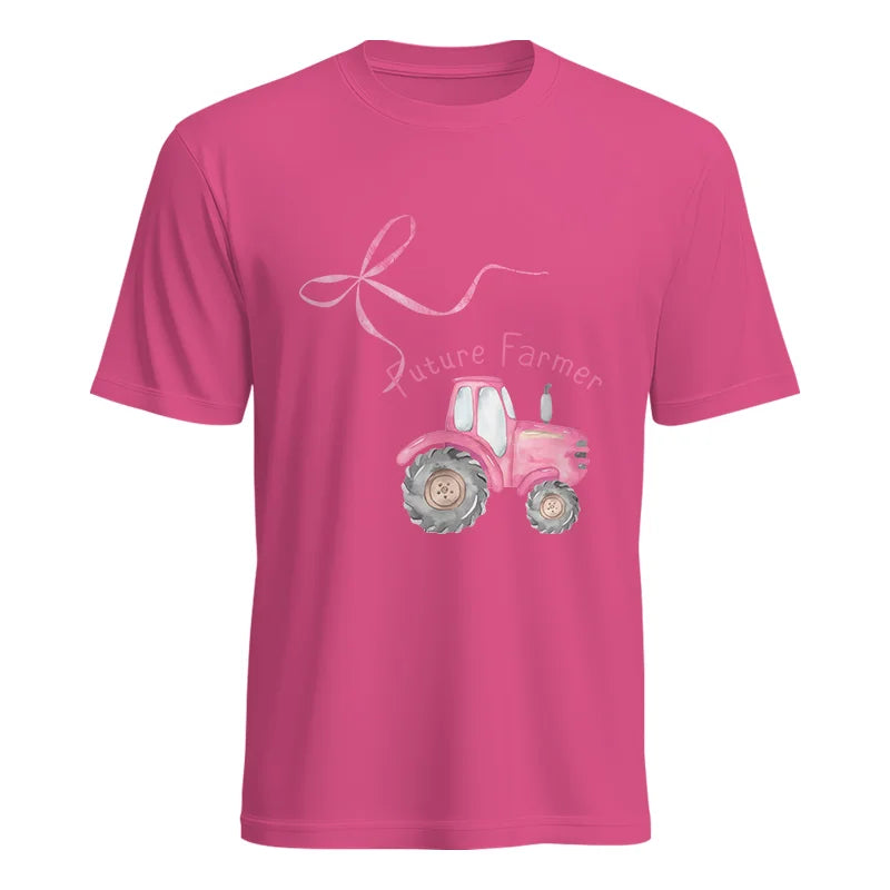 Pink Bow Cute Tractor - Unisex Heavy Cotton Tee