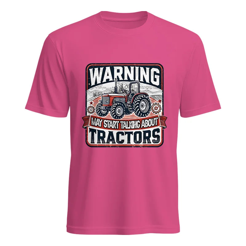 Image of Warning May Start Talking About Tractors - Unisex Heavy Cotton Tee