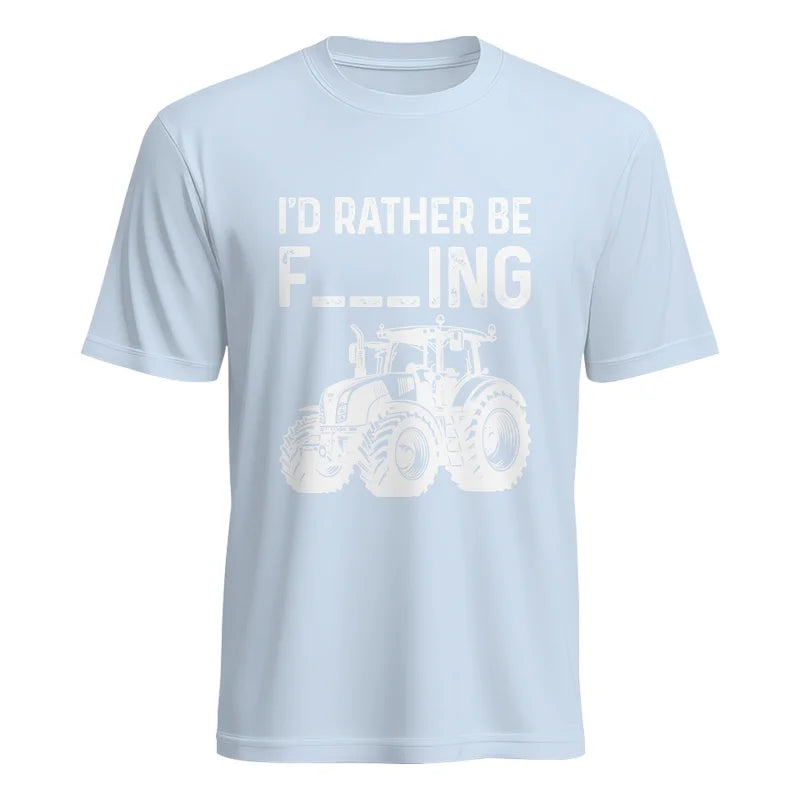 Image of Funny I Would Rather Be Farming Tractor 2 - Unisex Heavy Cotton Tee