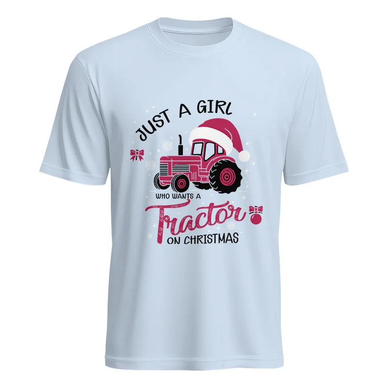 Just A Girl Who Want A Tractor On Christmas - Unisex Heavy Cotton Tee