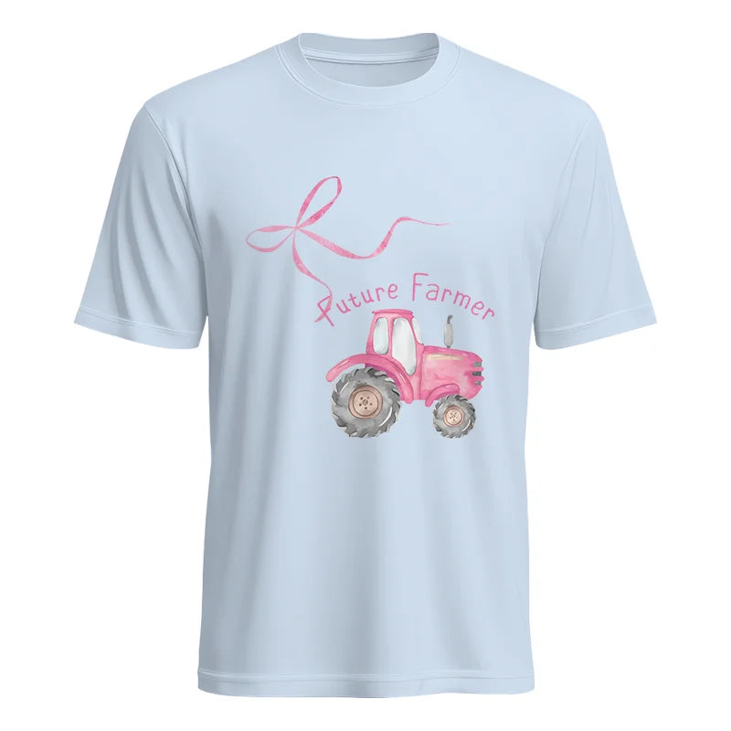 Pink Bow Cute Tractor - Unisex Heavy Cotton Tee