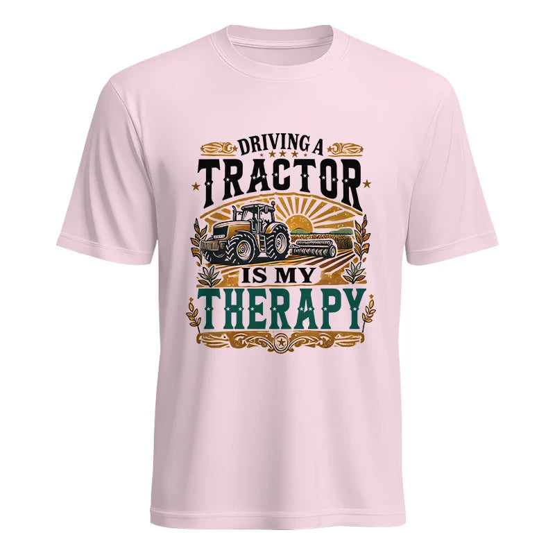 Driving A Tractor Is My Therapy - Unisex Heavy Cotton Tee