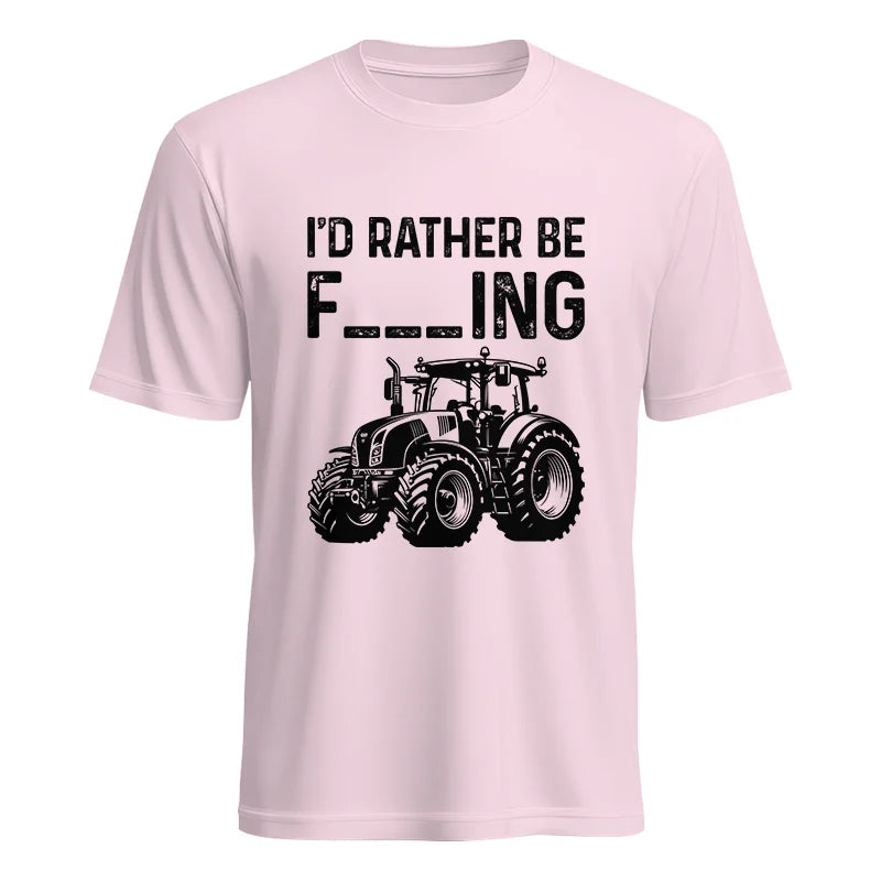 Funny I Would Rather Be Farming Tractor 1 - Unisex Heavy Cotton Tee