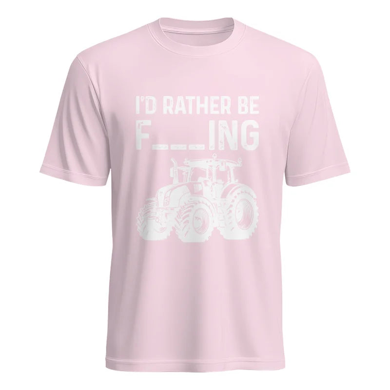 Funny I Would Rather Be Farming Tractor 2 - Unisex Heavy Cotton Tee