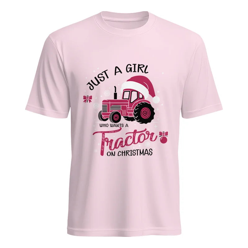 Just A Girl Who Want A Tractor On Christmas - Unisex Heavy Cotton Tee