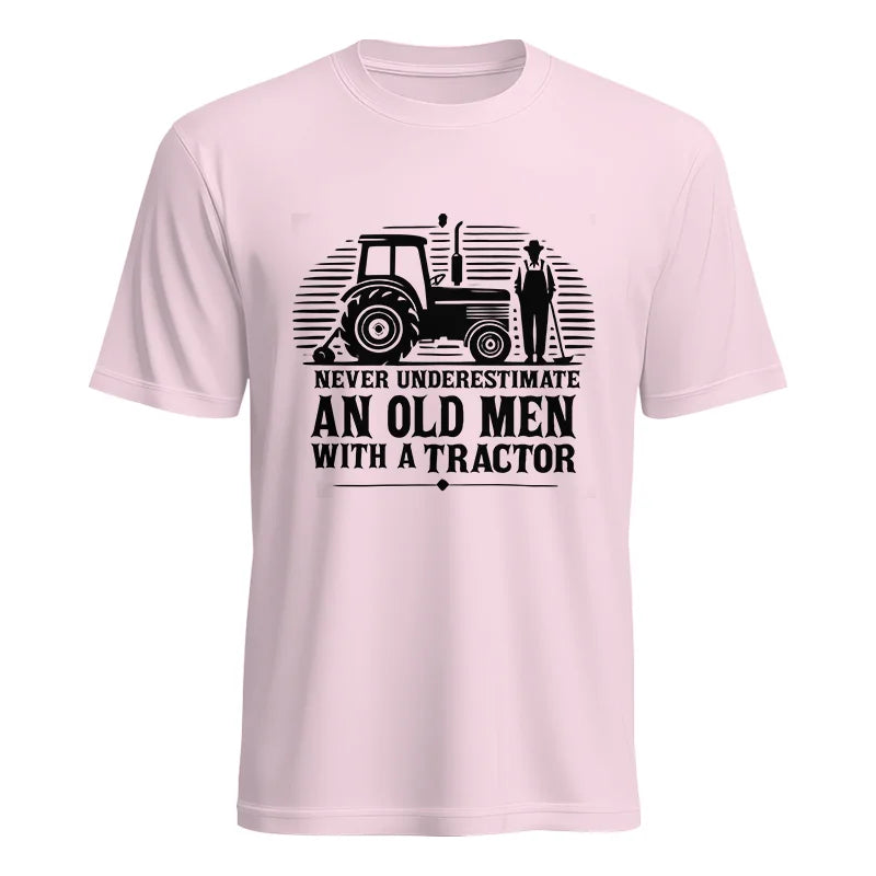 Never Underestimate An Old Men With A Tractor - Unisex Heavy Cotton Tee