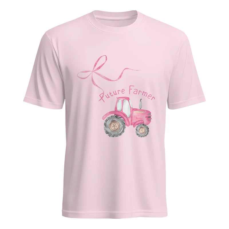 Pink Bow Cute Tractor - Unisex Heavy Cotton Tee