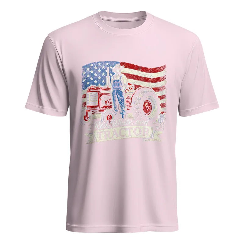 Red White And Tractor - Unisex Heavy Cotton Tee