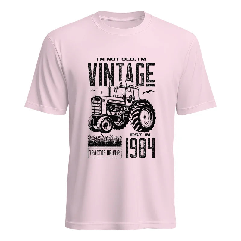 Vintage Tractor Farmer Birthday Born In 1984 1 - Unisex Heavy Cotton Tee