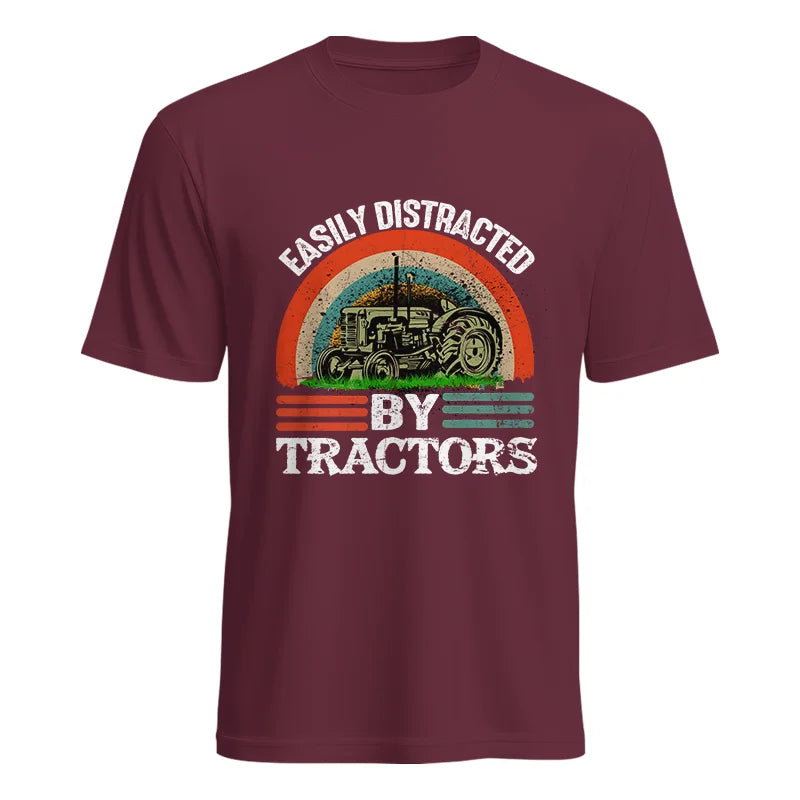 Easily Distracted By Tractors - Unisex Heavy Cotton Tee