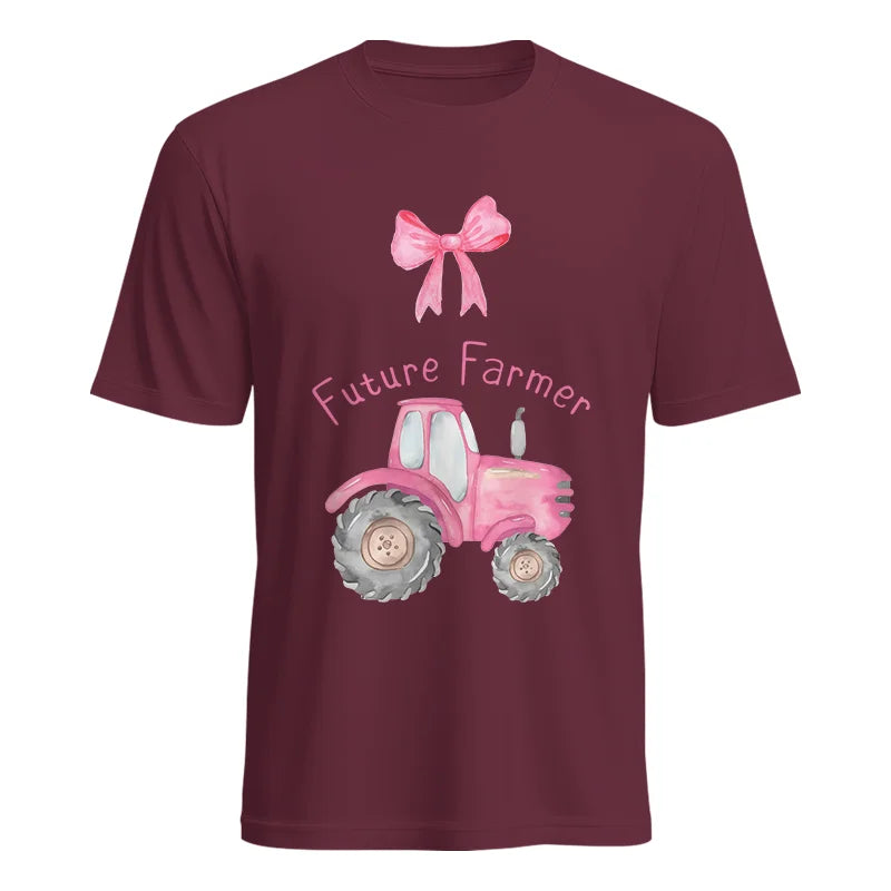 Pink Tractor For Future Farmer - Unisex Heavy Cotton Tee