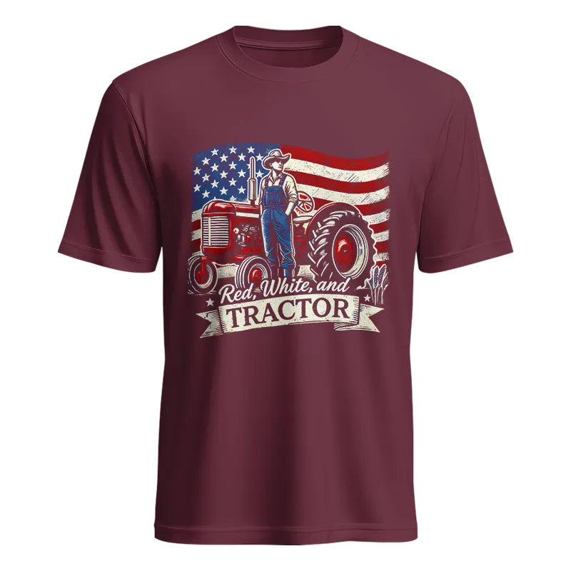 Image of Red White And Tractor - Unisex Heavy Cotton Tee