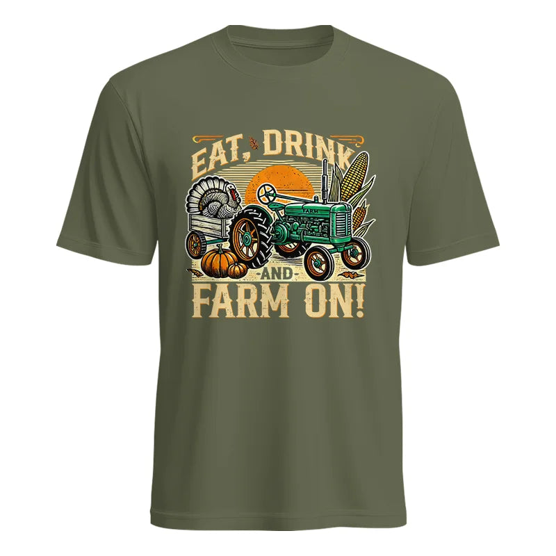 Eat Drink and Farm On - Unisex Heavy Cotton Tee