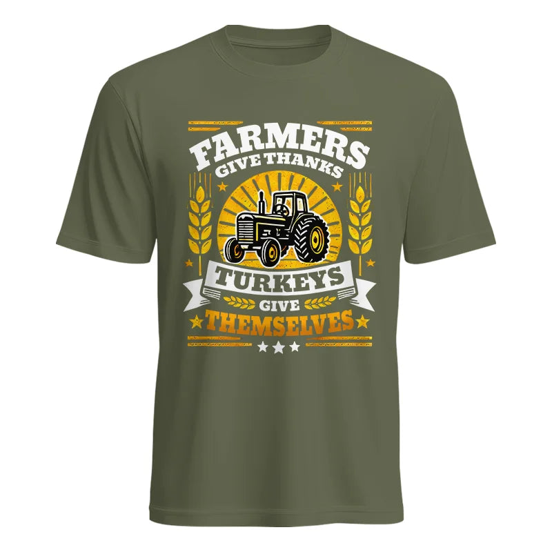 Farmers Give Thanks Turkeys Give Themselves - Unisex Heavy Cotton Tee